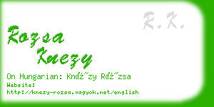 rozsa knezy business card